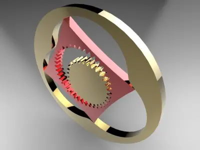 4 chamber Wankel mechanism 3D model