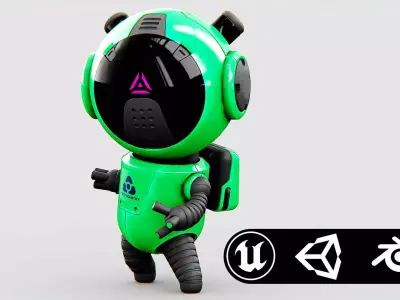 TOON BOT ECHO Rigged for Unreal Engine - Unity - MIXAMO 3D model