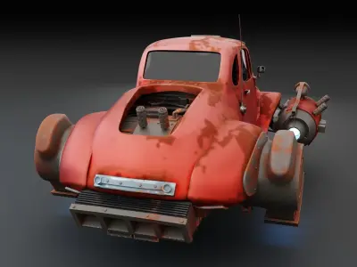 Stylized old car version 3D model