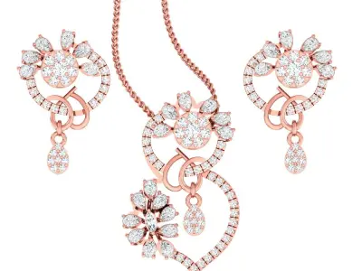 Pendant Earrings combo - 1112 3D print model