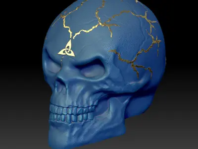 Celtic Skull II - STL 3D Print Model High-Polygon 3D print model