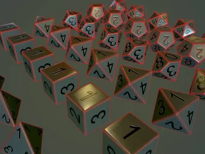 Simple RPG Dice Low-poly 3D model