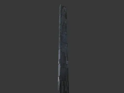 SkyScrapper 1 - Sci - Fi - Cyberpunk - 4K - Game Ready Model Low-poly 3D model
