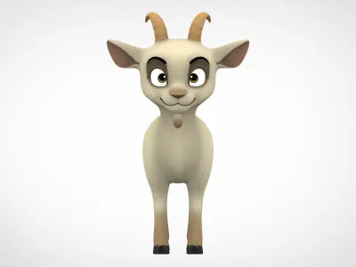 White Goat Low-poly 3D model