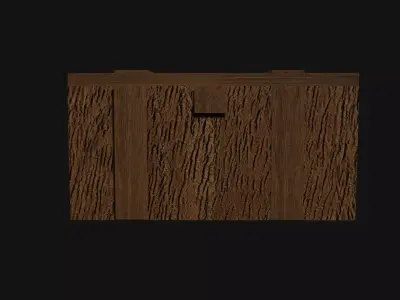 Wooden village box Chest Game Ready Low-poly 3D model