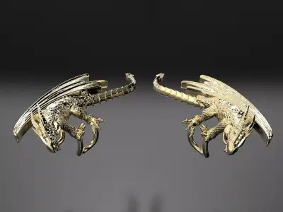 Dragon earrings  3D print model