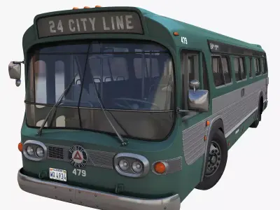 City bus Low-poly 3D model