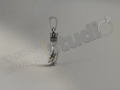 Luxury art design of hand pendant with gem 3d model 3D print model