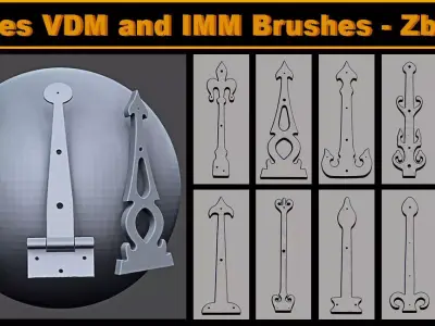 Hinges VDM and IMM Brushes for Zbrush  3D model