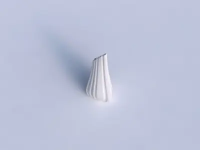 Vase puffy tipped triangle with smooth vertical ribbons   3D print model purchase