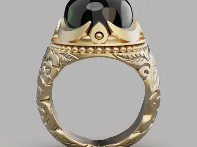 Lux ring silver gold sterling printable jewelry 3D model 3D print model 3