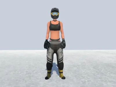 Dirt biker- Avatar Female Biker Low-poly 3D model