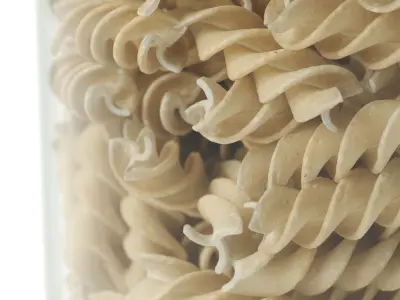 polypasta - Pasta Fusili 01 in glass with lid 3D model