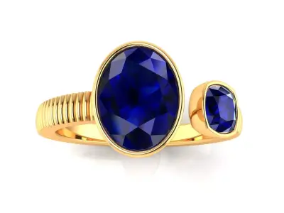 Ring M179 The luxury female ring with gems Oval Cushion Square  3D print model