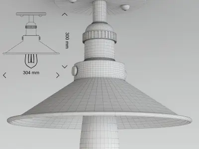 retro semi flush 3D model