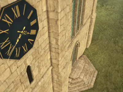  Victorian Church Low-poly 3D model