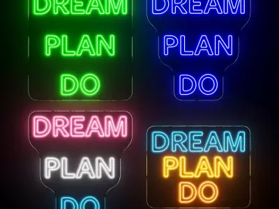 Dream Plan Do Neon Signs 3D model