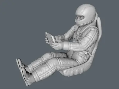 DRIVER race car in his seat 3D print model