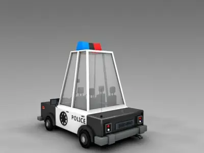  low poly police car Low-poly 3D model