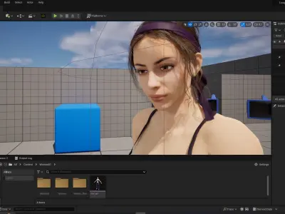 Realistic Female Athlete in Sportswear Unreal Engine Ready Low-poly 3D model