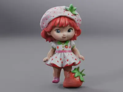 strawberry girl 3D model