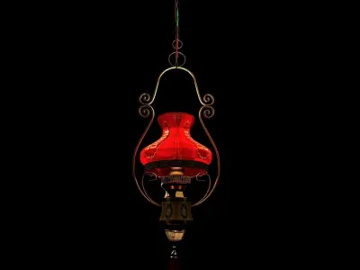 Chinese red lantern  Low-poly 3D model