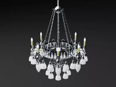 Tudor Revival Chandelier 3D model