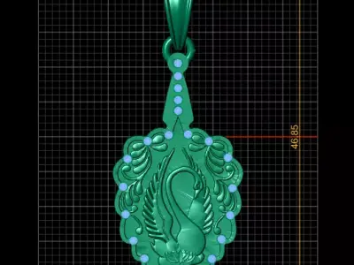 Golden Swan Pendan 3D print model
