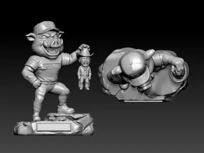 NFC East Dominance - Commanders Mascot vs Crying Cowboy Figure 3D print model