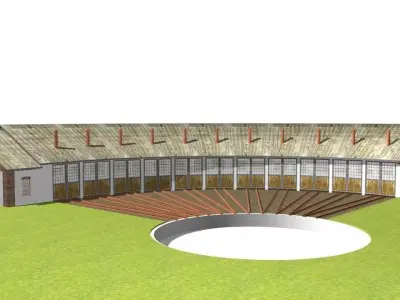 Yard for steam locomotives Low-poly 3D model