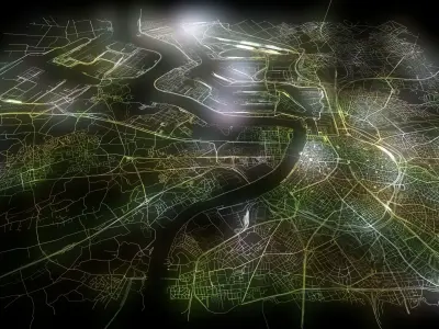 Streets Railroad and car roads Antwerpen Belgium 3D model