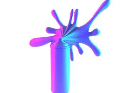 Graffiti Spray Splash Melt toy 3D print model
