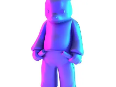 Bruce Lee Bear Game of Death Nunchakus Luke Chueh toy 3D print model