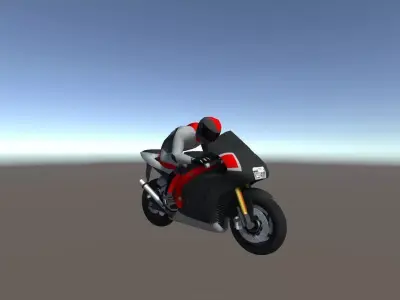 Low Poly Racing Bike With Rider-3 Low-poly 3D model