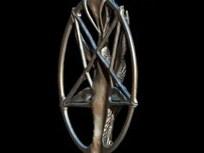 Medallion depicting the deity baphomet file STL OBJ  3D printers 3D print model