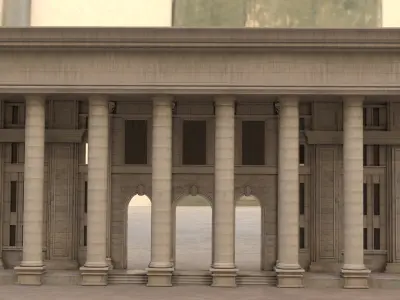 palace bank building Low-poly 3D model