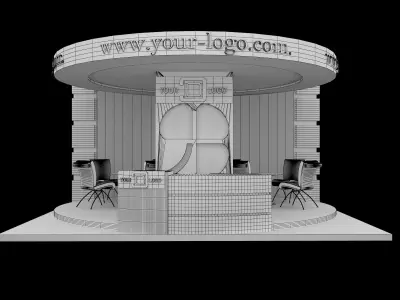  Booth Exhibition Stand a596b  3D model