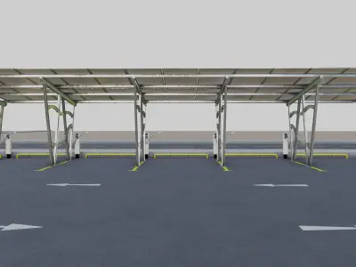 Solar Carport Type 4 3D model