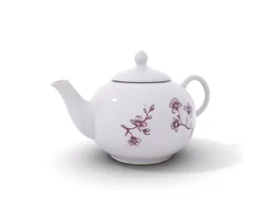 Cherry Blossom Teapot model pack Low-poly 3D model