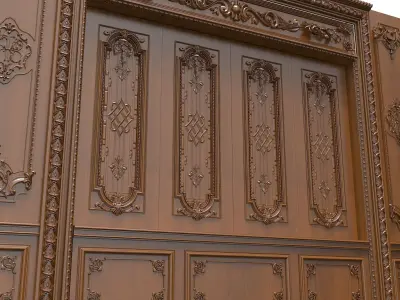 Classic Door Royal style gold plated 23 3D model