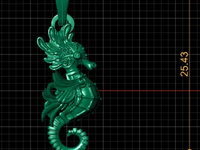 BABY SEA HORSE PENDANT 3D PRINTABLE MODEL 3D print model