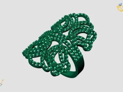 Vintage Womens Diamond Ring Women Rings 3dmodels 3D print model 3D print model 30