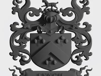 Lynch Family Crest - 3d Model Download  3D print model