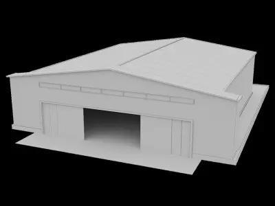 AIRPORT LOW-POLY warehouse Low-poly 3D model