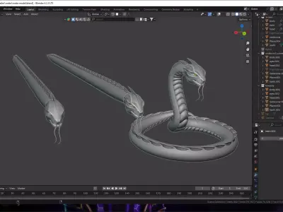 Draco Snake Concept model Low-poly 3D model