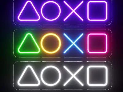Playstation Neon Sign 3D model