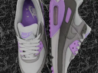 NIKE AIR MAX 3D SHOES - PUPRLE Low-poly 3D model