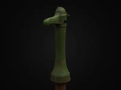 Old Rusty Hungarian Well Low-poly 3D model