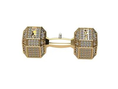 Dumbbell and halter GYM pendant 3D print model