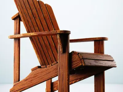 3D Adirondack Chair Model Low-poly 3D model